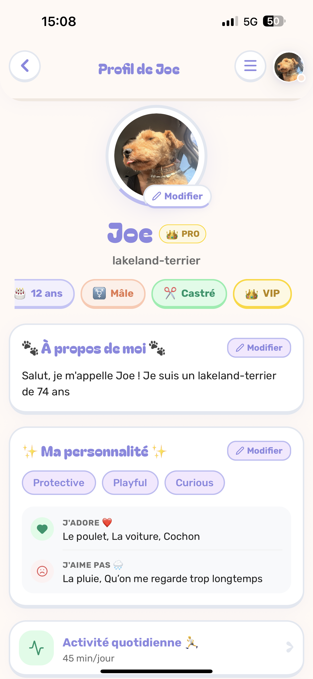 Profil de votre chien